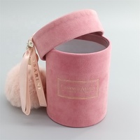 Boîte cadeau en velours rose faite à la main, emballage pour bougie, gobelet en verre inclus, matériau en carton, gaufrage, impression avec laminage mat