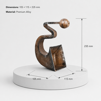 Sculpture Métallique Abstraite Nordique en Bronze, Statue d'Art en Forme de Ruban Courbe en S, Figurine Géométrique en Alliage Coulé, Décoration de Bureau et Maison de Luxe