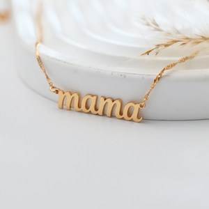 Joyería de moda collar de mamá 18K oro Acero inoxidable personalizar gótico mamá Collar personalizado <span class=keywords><strong>fuente</strong></span> cadena collar regalo de la madre - Product Image 4