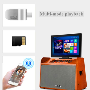 Karaoke altavoz de madera al aire libre video de música altavoces con pantalla táctil LCD/<span class=keywords><strong>Youtube</strong></span> juega directamente/Wifi altavoz del teléfono móvil - Product Image 3