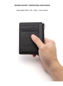 Titulaire de la <span class=keywords><strong>carte</strong></span> <span class=keywords><strong>bancaire</strong></span> de crédit en cuir véritable de luxe avec logo imprimé en relief personnalisé de qualité supérieure - Product Image 5