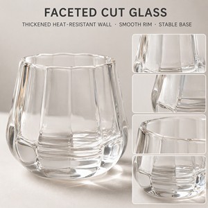 Photophore en verre cannelé à facettes transparent avec texture verticale pour centre de table, cadeau de mariage, vente en gros - Product Image 3