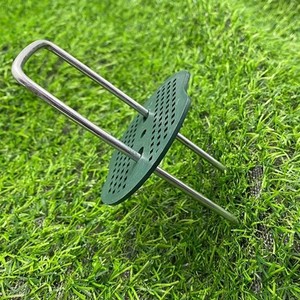 Estacas de suelo en forma de U de acero galvanizado en caliente, duraderas, para fijar redes de césped, película de acolchado y construcción de jardines - Product Image 5