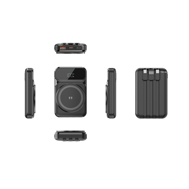 New Arrivals Unique Power Banks 15w Wireless Power Bank Type C Fast Charging Power Bank Built in 3 Wires for Iphone and Anderson