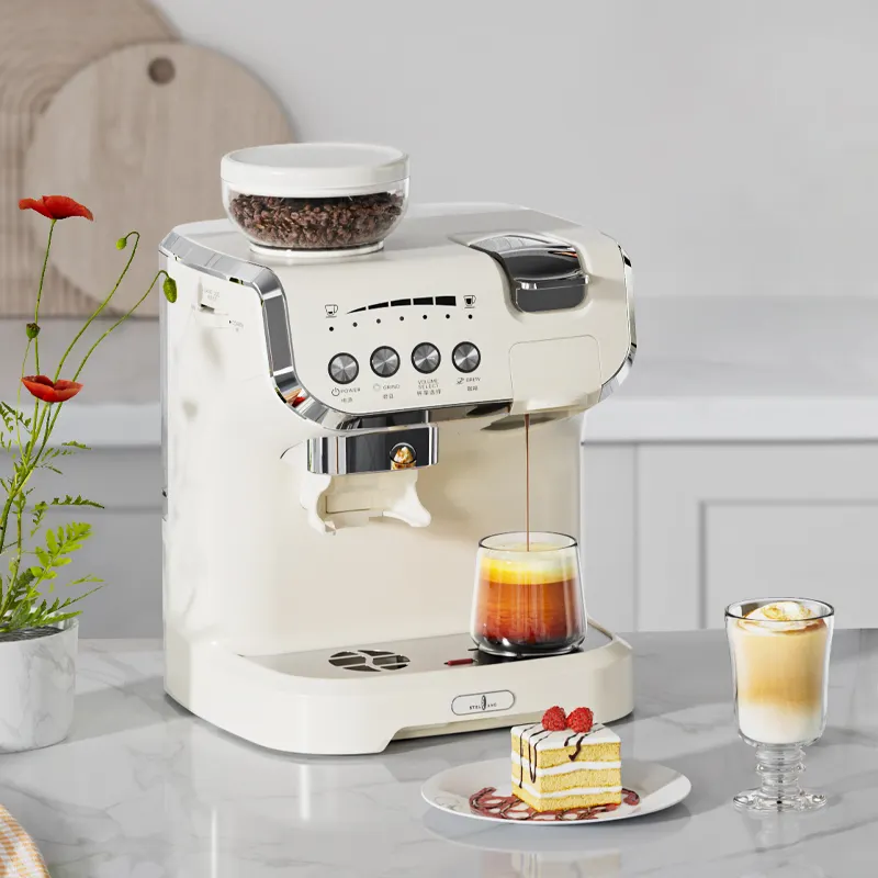 ماكينة صنع الإسبريسو متعددة الكبسولات 3 في 1 ، ماكينة أوتوماتيكية لصنع القهوة والشاي والقهوة مع مطحنة