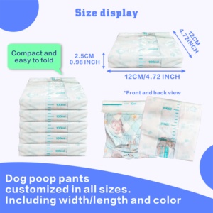 Super Absorbent Anti Backflow Dog Pants Anti Side Leak Anti Stepping Poop Sanitary Pants Dog Diaper with Poop <b>Storage</b> Bag - Product Image 6