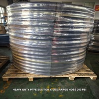 Tuyau composite multi-couches en PTFE avec renfort en toile de polyester, double résistance à la pression et au vide, pour processus chimiques