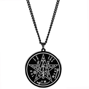 Collier en acier inoxydable pour hommes et femmes, hip-hop, western, étoile à cinq branches, <span class=keywords><strong>sceau</strong></span> <span class=keywords><strong>de</strong></span> <span class=keywords><strong>Salomon</strong></span>, amulette <span class=keywords><strong>de</strong></span> Kabbalah. - Product Image 4