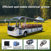 Bus électrique touristique personnalisé à batterie au lithium pour 20 passagers, vitesse maximale de 30 km/h, autonomie de 100 à 130 km