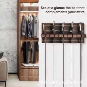 Wooden Belt <b>Storage</b> Rack 9x11.8x2.5 Inch <b>Wall</b> Mounted <b>Hanging</b> Organizer for Wardrobe Closet - Product Image 4