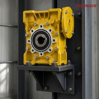 NMRV040 Rasio Gearbox Roda Gigi Cacing 50:1, Poros Keluaran 18mm, RV40 NMRV-040 Metal Gearheads Worm Gear Reducer untuk Motor Stepper Nema34