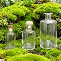 Bouteilles en verre cylindriques personnalisées de 120 ml/270 ml/375 ml/500 ml avec bouchon en liège pour boissons/vin, étiquette personnalisée, décoration avec estampage doré