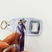 Porte-clés décapsuleur en plastique acrylique transparent personnalisé, outil de bar portable, cadeau promotionnel pour restaurant et pub