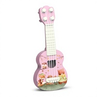Creative Design Wood 4 String Cartoon Ukulele Cute Animal Pattern Acoustic Musical Instrument Wood Four-string Cartoon Ukulele