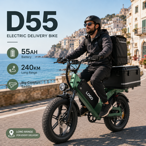 Vélo électrique de livraison longue portée D55 240 km, moteur 48V 55Ah 750W, pneus larges 20 pouces, cadre en alliage d'aluminium, vente en gros - Product Image 1