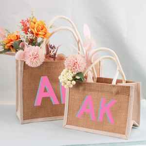 ถุงผ้าปอสำหรับผู้หญิงกระเป๋าช้อปปิ้งผ้าปอกระเจารีไซเคิลของขวัญส่งเสริมการขายพิมพ์แบบกำหนดเองใช้ในชีวิตประจำวัน - Product Image 5