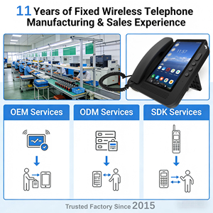 Téléphone <span class=keywords><strong>fixe</strong></span> sans fil intelligent Android pour entreprise avec grand écran de 7 pouces, appels vidéo en réseau <span class=keywords><strong>Bluetooth</strong></span>, téléphone de bureau avec carte SIM - Product Image 2