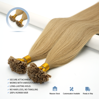 Compra al por Mayor de Extensiones de Cabello Virgen con Punta en U de Marca Privada, Empaque Personalizado, Envío Rápido, Extensiones de Cabello Humano con Punta de Queratina de Grado Profesional