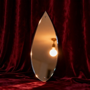 Frameless Asymmetric Wall <b>Mirror</b> Unique Irregular Shape Beveled Edge <b>Silver</b> Glass for Bedroom Hallway Decorative Art - Product Image 1