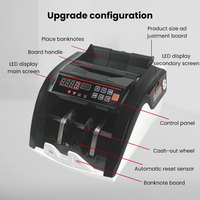 Compteuse de billets avec détecteur de faux monnayeurs et affichage LED, capacité de 200 pièces (pileur) et 300 pièces (trémie) pour GBP, USD, Euro, JPY