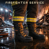 Bottes de protection professionnelles personnalisées pour pompiers, avec logo, embout en acier, anti-perforation, haute tige, résistantes au feu, chaussures de sécurité