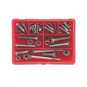 China Manufacture Daily Use Fastener PP Box 58PCS Hexagon Bolt With Nut