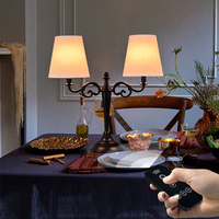 Candélabre décoratif plaqué bougie sans fil supports de lampe de table pilier chandelier table de mariage lampe de table rechargeable