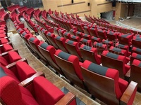 Chaise de théâtre rembourrée bon marché, vente en gros, tissu pour salle de conférence VIP