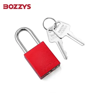 Manufacture Padlock Anti-UV Bright Anodized 38mm Aluminum And Stainless Steel Shackle Oem Red Safety Lockout Padlock With Custom Laser Coding