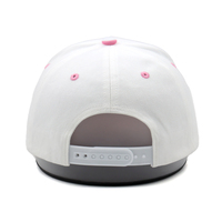 Gorra de Béisbol Personalizada al por Mayor, Bordado 3D, Rosa y Blanca, Dos Tonos, Lisa, Estilo Hip-hop, 100% Algodón, para Mujer, 5 Paneles