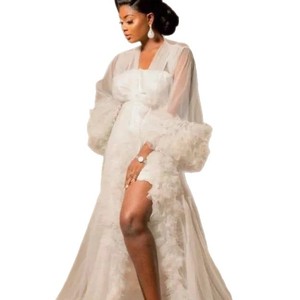Vestidos <span class=keywords><strong>de</strong></span> <span class=keywords><strong>novia</strong></span> <span class=keywords><strong>de</strong></span> novias americanas europeas Capilla Cristal 100% Algodón Midi Manga larga Ilusión Playa Silueta Descuento <span class=keywords><strong>Encaje</strong></span> - Product Image 5