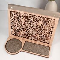 Table de chevet en bois de noyer avec design unique Art déco découpé au laser cadeau de décoration pour les amoureux des livres, les mamans à l'anniversaire