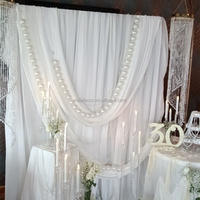 Panneaux de rideaux de fond blancs en polyester sans plis JINDA pour décorations de mariage et de fêtes, fournitures de toile de fond pour la photographie d'événements et de fêtes