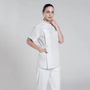 Aantrekkelijke Prijs Polyester Scrubs Verpleegstersuniformen Laboratoriumuniformen Met Ronde Hals Scrubs Sets Verpleegkundige Uniform Medisch