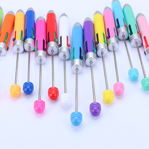 4-in-1 için çok DIY boncuklu tükenmez kalemler DIY Charms için sevimli <span class=keywords><strong>Metal</strong></span> boncuk hediye yedekler boşlukları - Product Image 3