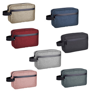 Toiletry Bag Nylon Waterproof Rectangle Travel Cosmetic Bag For Men With Carry Handle And Zipper Closure - Product Image 3