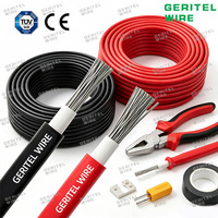 Câble solaire photovoltaïque XLPO flexible en cuivre étamé rouge et noir 4mm 6mm 10mm 16mm 1kV IP68 -40°C~125°C pour système énergétique