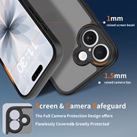 Coque de téléphone antichoc en TPU avec dos en acrylique et protection de l'appareil photo pour iPhone 14 15 16 17 18 Plus Pro Air Pro Max