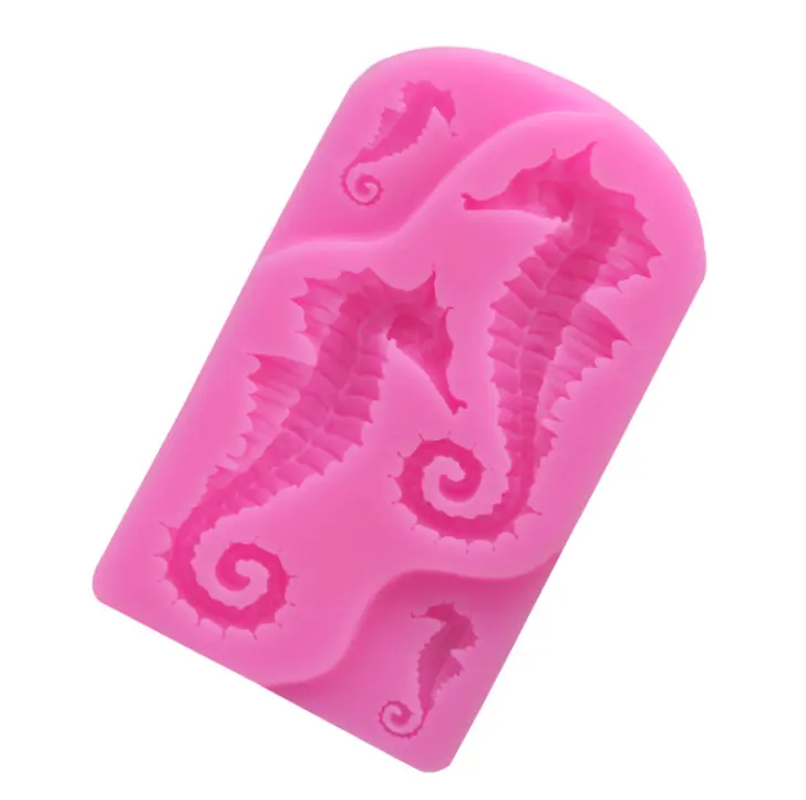 3D Sea Horse Liquid Silicone Fondant Molds For Cupcake Toppers Chocolate Candy Cake Cookie Baking Decoration