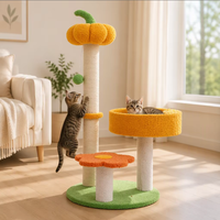 Arbre à chat avec poteau à gratter en sisal, tour d'escalade en bois avec hamac et plateforme