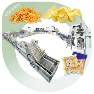 Linha de produção manual de chips de batata e batata, máquina para cozinhar