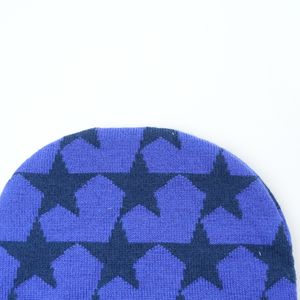 Gorro de punto Jacquard de lana 100% con patrón de Corazón Azul Marino Unisex gorro de invierno suave y cálido gorro de punto para hombres y mujeres 100% gorro de lana - Product Image 6