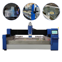 Centre d'usinage CNC de haute précision pour le travail du verre avec changeur d'outils automatique pour le perçage, le fraisage et le bordage