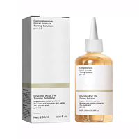Solution tonifiante à 7 % d'acide glycolique 100 ml pour éliminer l'acné et hydrater la peau, lotion rajeunissante