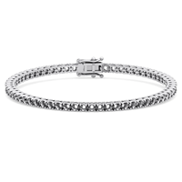 Pulsera de tenis de 7 pulgadas con 4 púas, montura de plata de ley 925, moissanita, chapado en rodio/oro amarillo/oro rosa, hecha a mano, duradera y personalizada