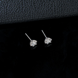925 silver <b>heart</b>-<b>shaped</b> claw inlaid cultivated diamond earrings for women's high-end jewelry - Product Image 3
