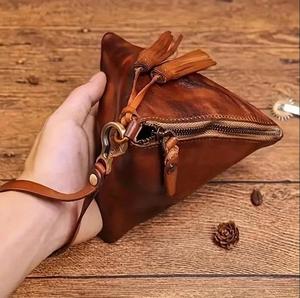 Porte-clés en cuir personnalisé, porte-monnaie, pochette à clés, organiseur avec sangle de poignet, portefeuille de luxe en cuir pour femme - Product Image 6