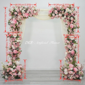 Composition florale artificielle en soie, arche de fleurs roses pour décoration de mariage et événements - Product Image 3