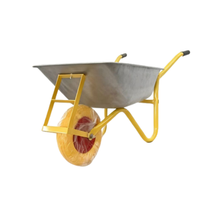 6 Cubic Foot Wheelbarrow Heavy Duty Garden Wheel Barrow <strong>Cart</strong> with 4.00-8 Inch <strong>Flat</strong> Free Tire for Outdoor Gardening Yard Planting - Product Image 1