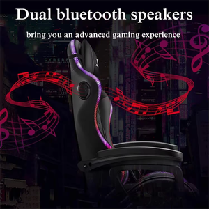 Chaise de jeu vidéo de <span class=keywords><strong>musique</strong></span> à massage complet Chaise d'ordinateur à lumière LED RVB Chaise de jeu ergonomique <span class=keywords><strong>avec</strong></span> repose-pieds - Product Image 4